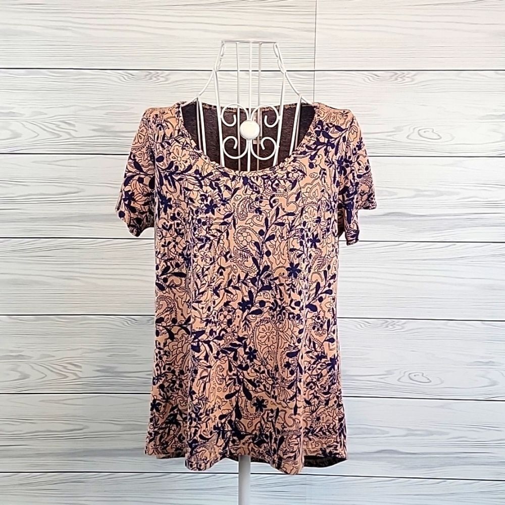 LulaRoe floral print t-shirt women's Size S